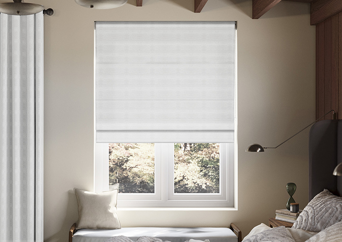 Shima Faux Silk, White - Roman Blind - Image 3